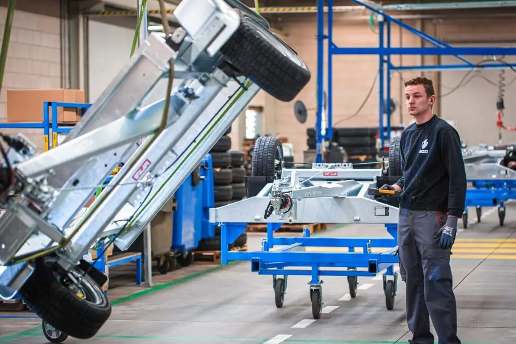 De productielijn van Hapert Aanhangwagens