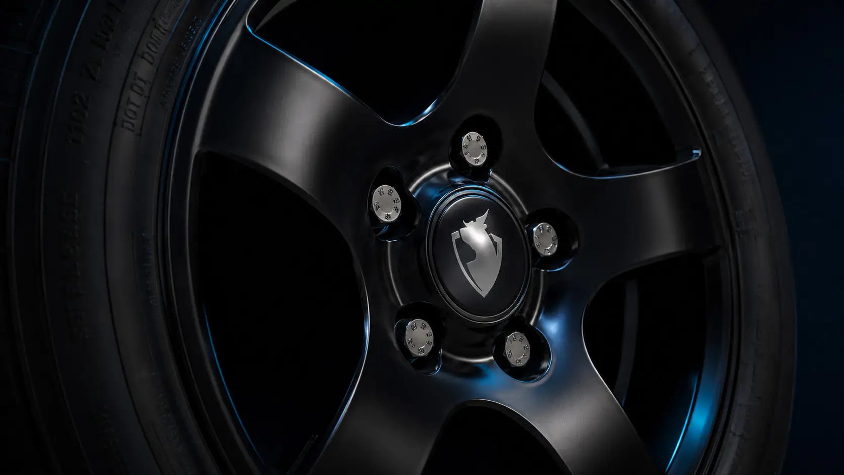 Zwarte sportvelgen detail - Hapert Trailers